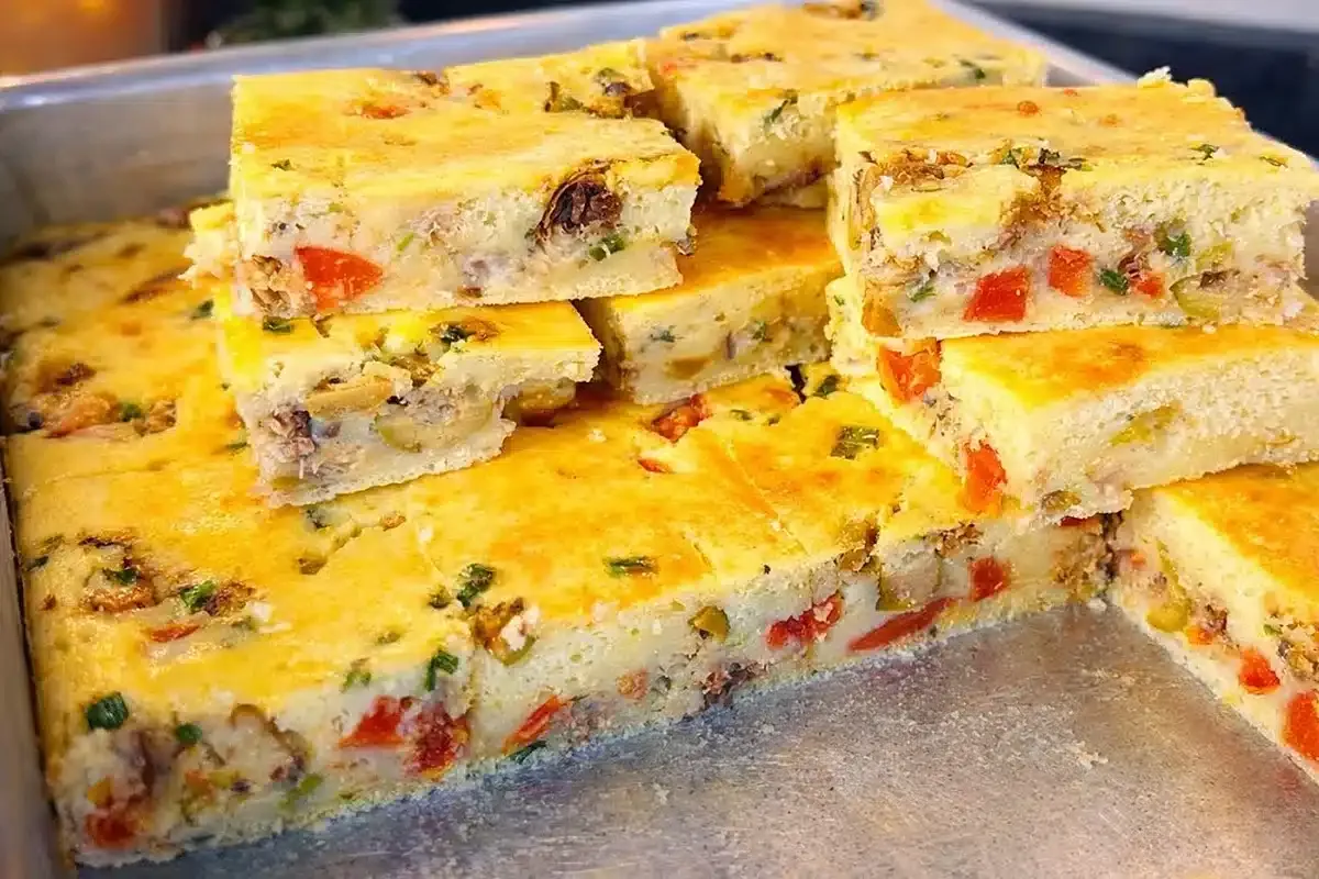 Torta de sardinha feita no liquidificador com massa super le