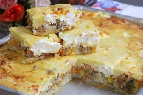 Torta de sardinha feita no liquidificador fofinha fácil e ch