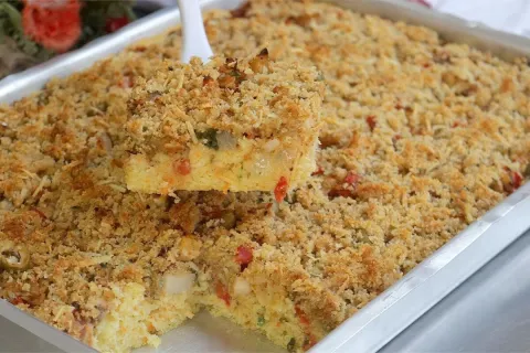 Torta de sardinha fofinha de liquidificador, para um lanche 