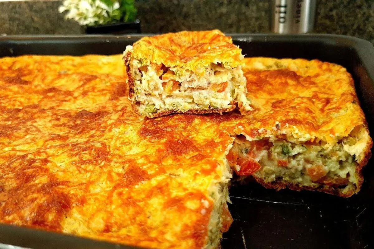 Torta de sardinha tradicional igual da vovó feita no liquidi